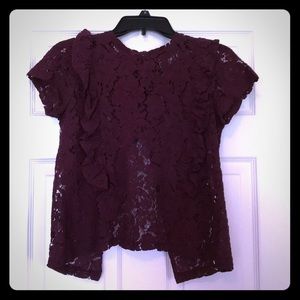 Burgundy lace top